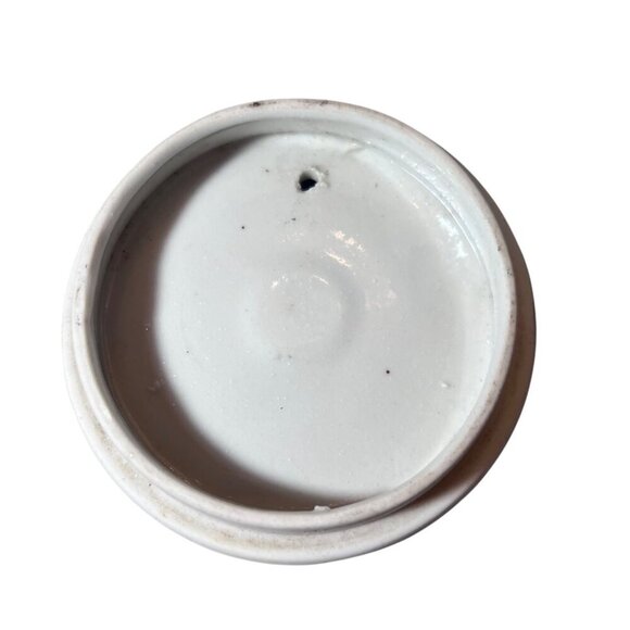 Vintage Japanese Ceramic Teapot With Bamboo Handle & Painted Bamboo Design - Picture 3 of 7